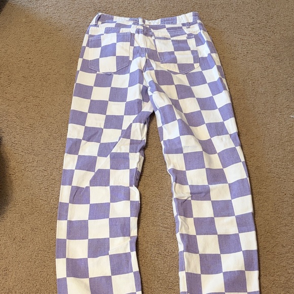 SHEIN Lavender and White Checkerboard Jeans - Picture 2 of 3